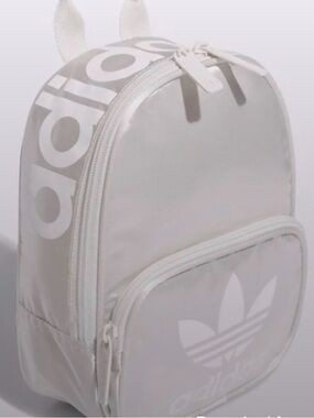 Adidas Mini Backpack White | Trefoil Logo Small Backpack | Sporty Streetwear Bag